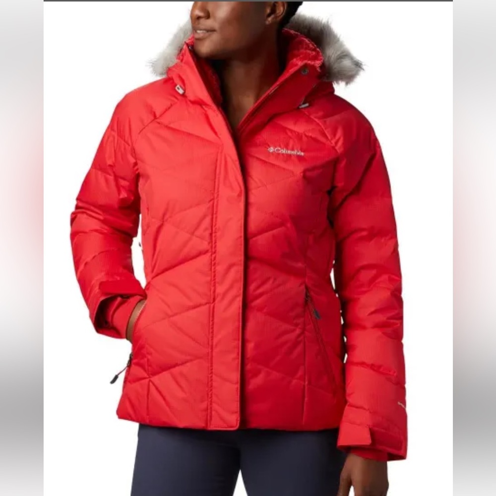 Columbia Women's Red Insulated Omni Heat Lay D Down Ski Jacket
